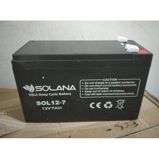 baterai aki kering ups vrla MF solana 12v 12 v 7ah 7 ah