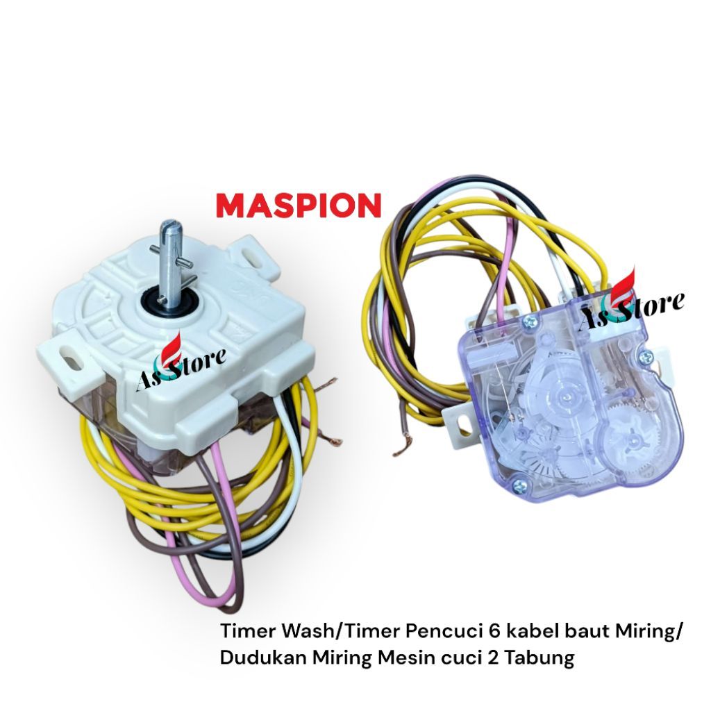 Timer pencuci Maspion 6 kabel baut Miring Dudukan Miring Mesin cuci 2 Tabung