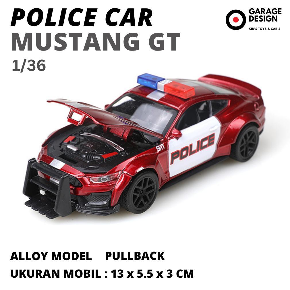 8garasbek - Diecast Mobil Polisi 1:36 Mustang GT / BMW M3 / Nissan GTR R35 Pullback Alloy