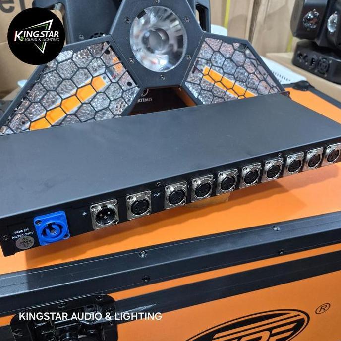 DMX Splitter 8 Channel Distributor 8ch Penguat Sinyal Lampu Lighting