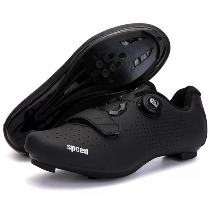 Speed sepatu sepeda multi cleat rodbike mtb sepatu gowes cleat hitam