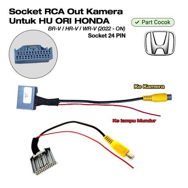 Kabel Soket Socket 24 PIN PNP Kamera Mundur RCA OUT Headunit Ori HONDA BRV/BR-V/HRV/HR-V/WRV/WR-V 20