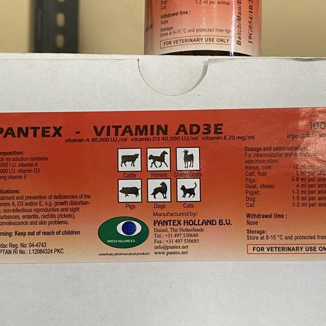 Pantex holland vitamin ad3e ade hewan ternak [terbaik]