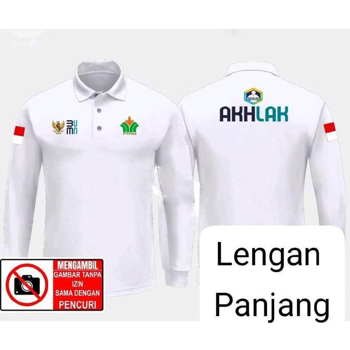 Kaos Kerah Model Polo BUMN - PTPN4 AKHLAK logo Dada dan AKHLAK Pungung