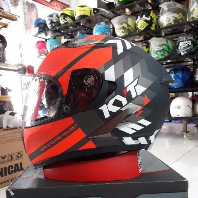 HELM KYT FALCON 2 MOTIF BLACK RED MATT Motif New Terlaris