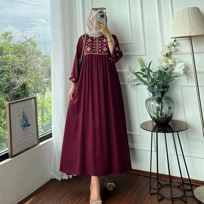 Makayla Midi Dress | Rayon Twil | Bordir