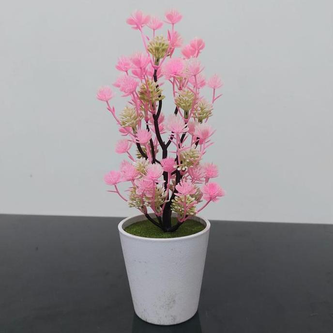 Promo Bunga Plastik Hias Pajangan pot Tanaman Dekorasi pohon Bonsai Seruni COD