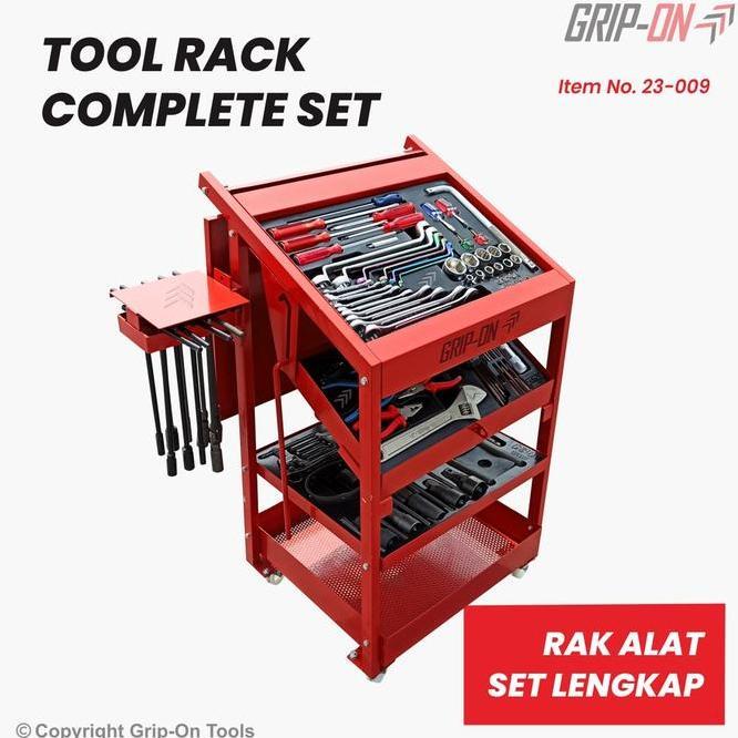 Grip-On Tool Rack Complete Set Rak Alat Bengkel Lengkap + Isi Alat Perbengkelan Dasar Komplit 23-009