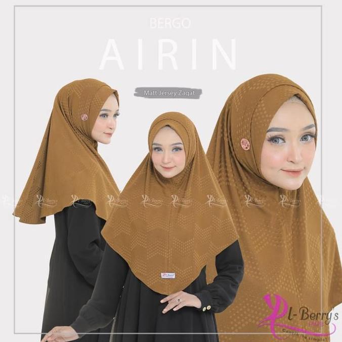 Elzia Hijab - Hijab Bergo Airin Hijab Nonpad 2Layer Bahan Jersey Zaqat Motif Bulat By El-Berrys Hija