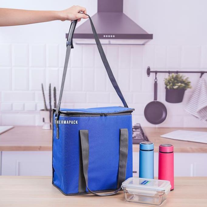 Thermapack Insulated 2-In-1 Picnic Delivery Bag | Tas Delivery Motor | Cooler Jumbo | Tas Bekal Alum