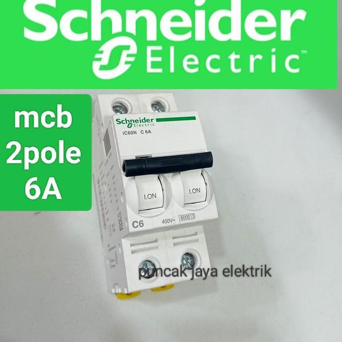 Terjangkau Mcb Schneider Original Ic60N 2P 6A/Mcb Schneider 2P