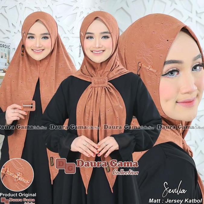 SEGITIGA SEVILA GESPER KATBOL / HIJAB KEKINIAN JERSEY KATBOL ORI DAURA GAMA Lembut Muslim Kerudung