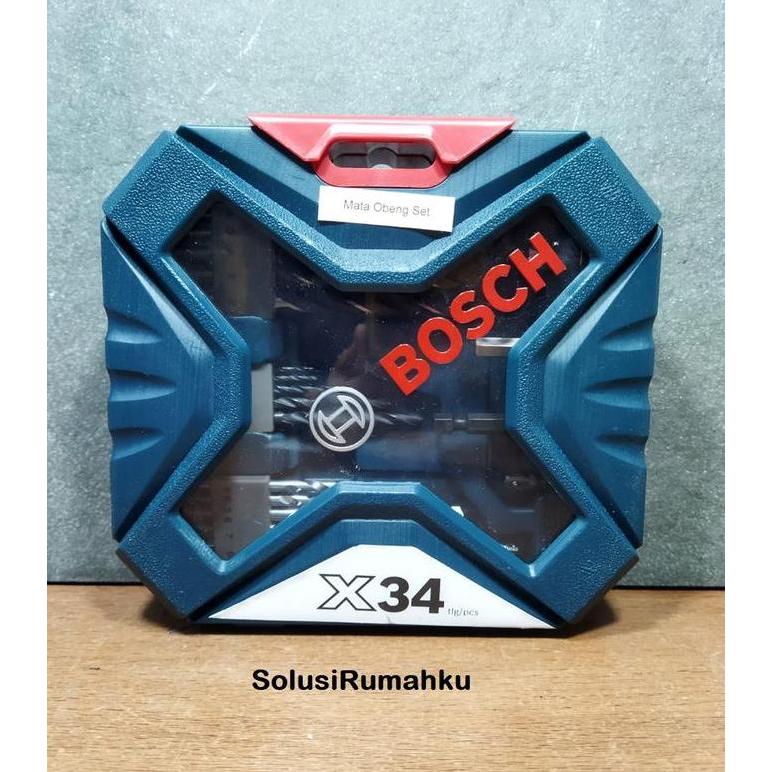 BOSCH Mata Bor SET 34 Pcs X-LINE / Mata Bor Kayu Besi Beton SET