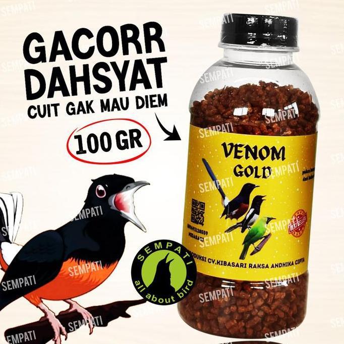 SEMPATI Pakan Venom Gold Voer Pur Burung Murai Cucak Ijo Kacer Anis Vur F1 Kibasari Kuning Pakan Bur