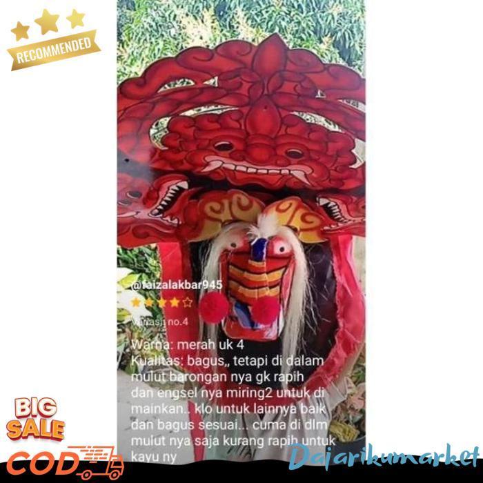 Barongan Anak Kayu Spons Caplokan Devil Reog Ponorogo Asli | Mainan Tradisional Jaranan Br 1114