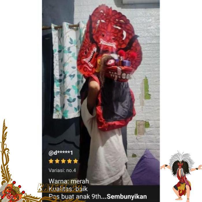 Barongan Anak Kayu Spons Caplokan Devil Reog Ponorogo Asli | Mainan Tradisional Jaranan Br 1114