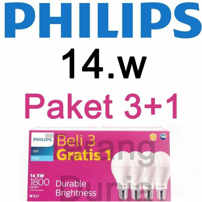 Bohlam LED Philips 14.5w Paket Lampu LED Philips Paket 14.5w Philips