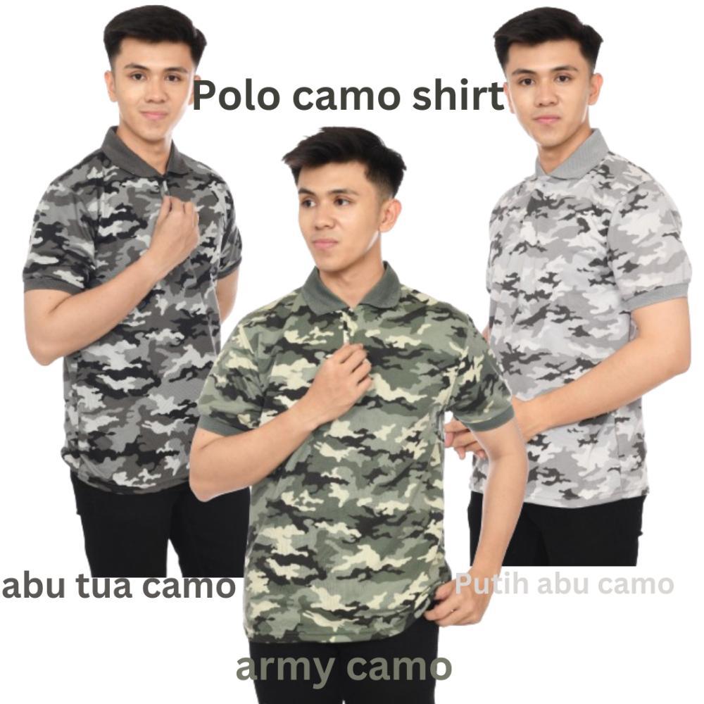 Kaos Polo shirt Motif Loreng | Kaos Polo Camo