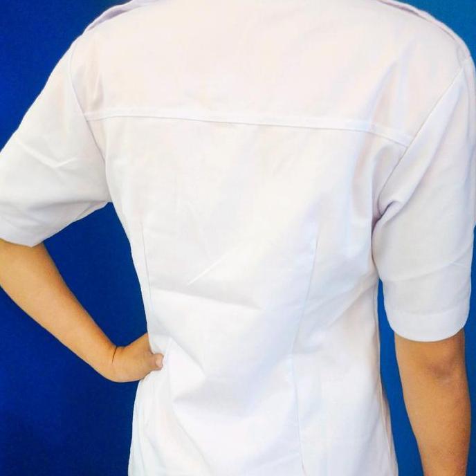 DF107 >> Kemeja Blus Putih WANITA Lengan Pendek