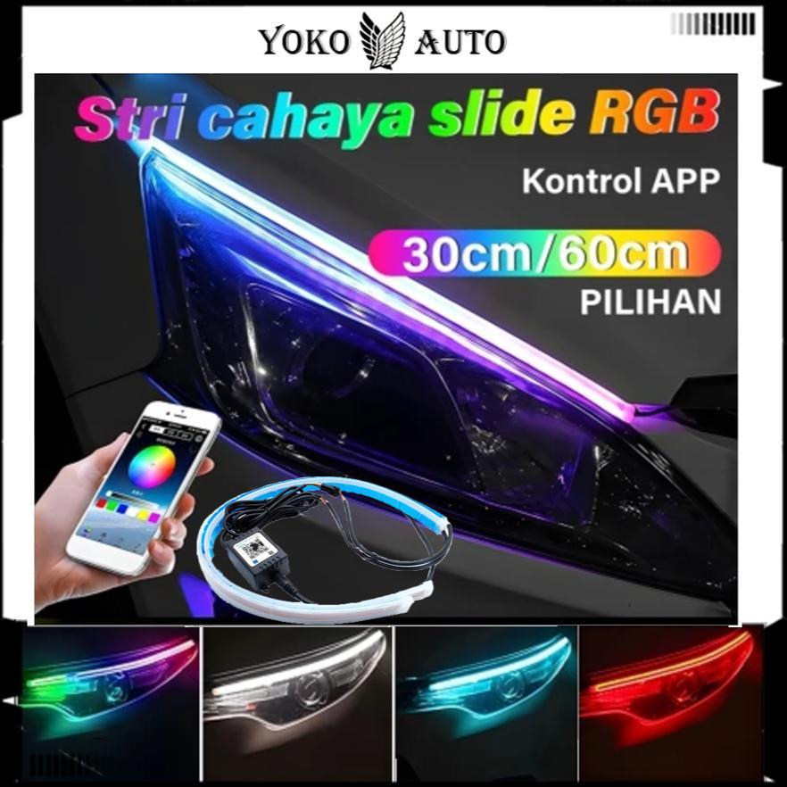 Yoko Auto Lampu Alis Led RGB Maxmoto Alis Motor RGB Android App Controller Alis RGB 60cm/30cm AES