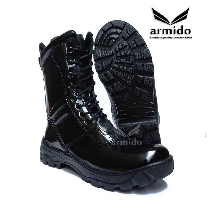 Sepatu PDL TNI Polri tali resleting