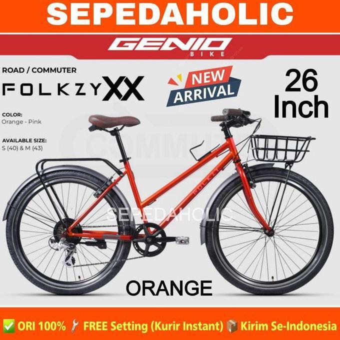 Terbaru Sepeda Gravel Genio Folkzy Xx New 2025 Ukuran 26 Inch Commuter Gravel Hybrid 8 Speed
