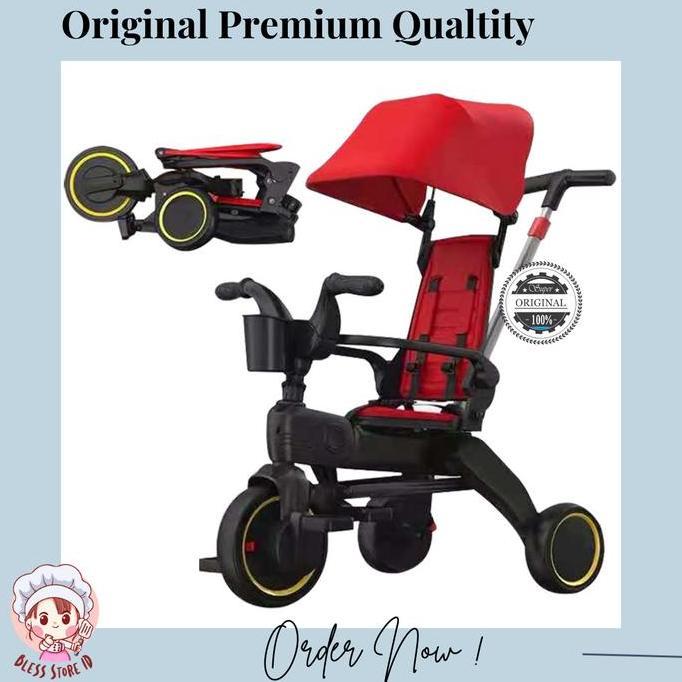 Terbaru Sepeda Anak Roda Tiga Bisa Dilipat / Stroller Sepeda Roda Tiga