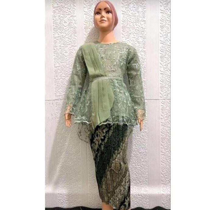 DS202 - kebaya couple batik  warna  sage Green  /  baju kebaya couple  batik - kebaya warna sage  - 