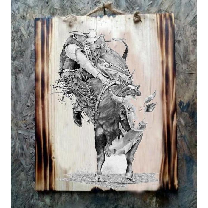 HIASAN DINDING LUKISAN COWBOY KOBOY DEKORASI DINDING RUANG CAFE