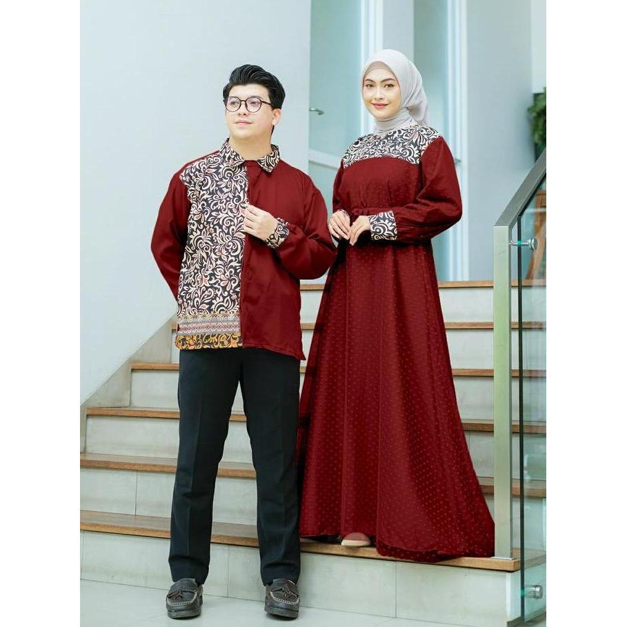 DY37 - Couple Batik Faizal Baju Couple Cewek Cowok Baju Couple Kekinian Gamis Dan Kemeja Fashion Mus