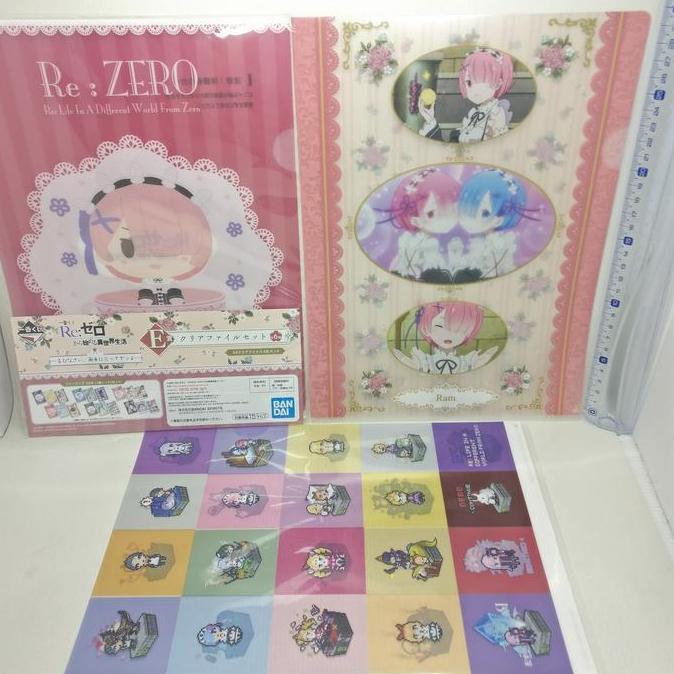 Ichiban Kuji Re:zero clear file ram rem Emilia echidna A4 poster anime