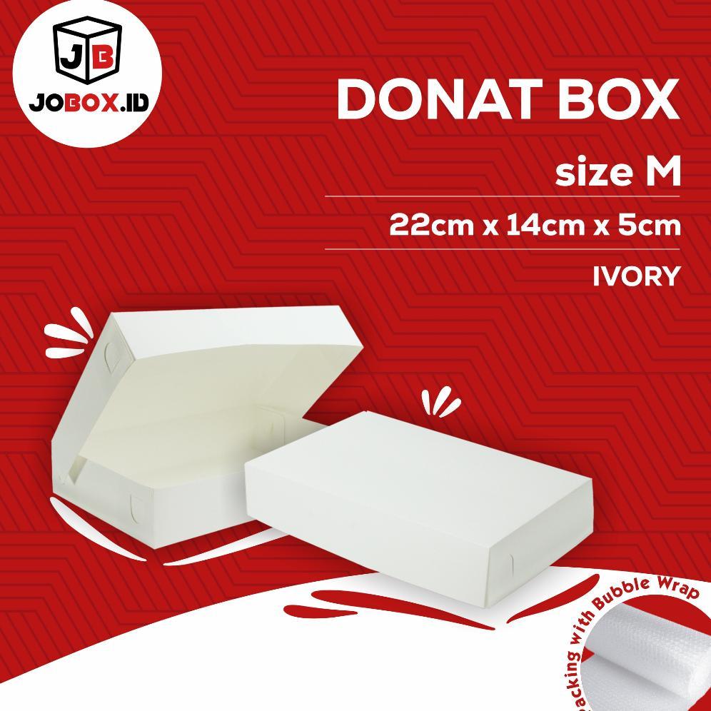 Bisa Cod Box Donat Isi 4 Ivory  22X14X5 Cm / Dus Donat Isi 4 / Box Donat Murah / Box Brownies / Box 