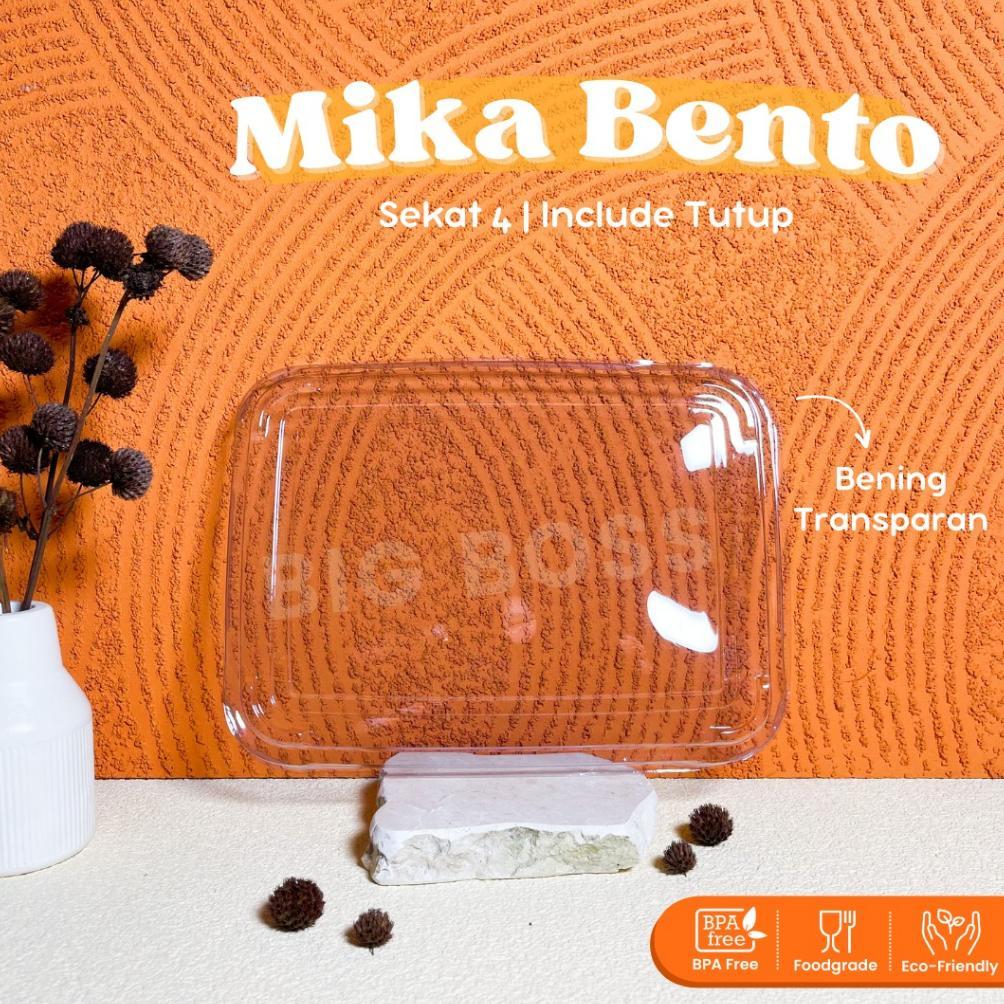 Bisa Cod Mika Bento Sekat 4 Lux + Tutup / Mika Bento Plastik / Mika Bento 4 Sekat Hitam / Tray Bento