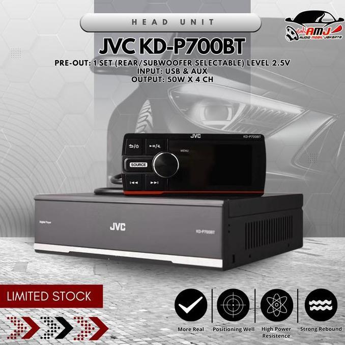 JVC Head Unit Bluetooth Single DIN / Head Unit JVC KD Bluetooth / HEAD UNIT JVC KD-P700BT OEM