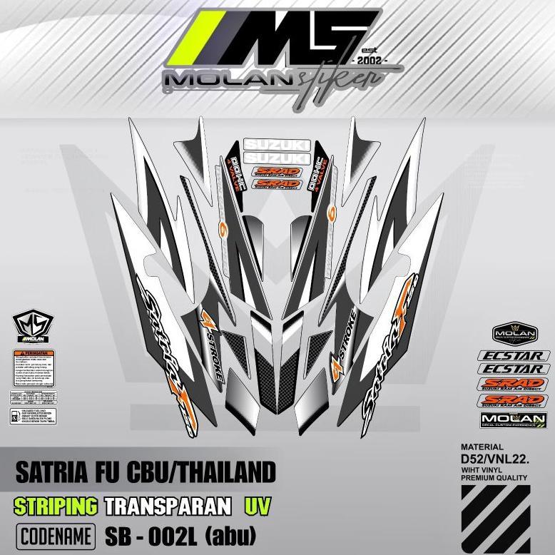 Decal Sticker Striping Variasi Transparan Uv Satria Fu Cbu Thailand 2005/2006 Suzuki Satria Fu 150 T