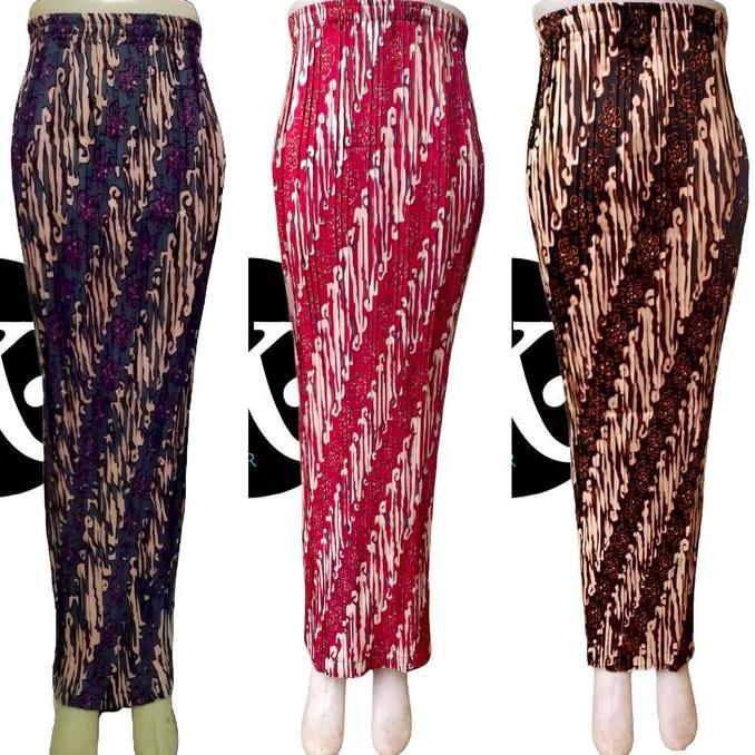 DR263 >> Rok Plisket Batik Skirt Jarik Kain Bawahan Kebaya Pakaiyan Pesta Kondangan Wisuda Seragaman
