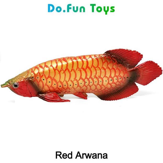 Red Arowana Animal Figure/ Miniatur Mainan Ikan Arwana Merah