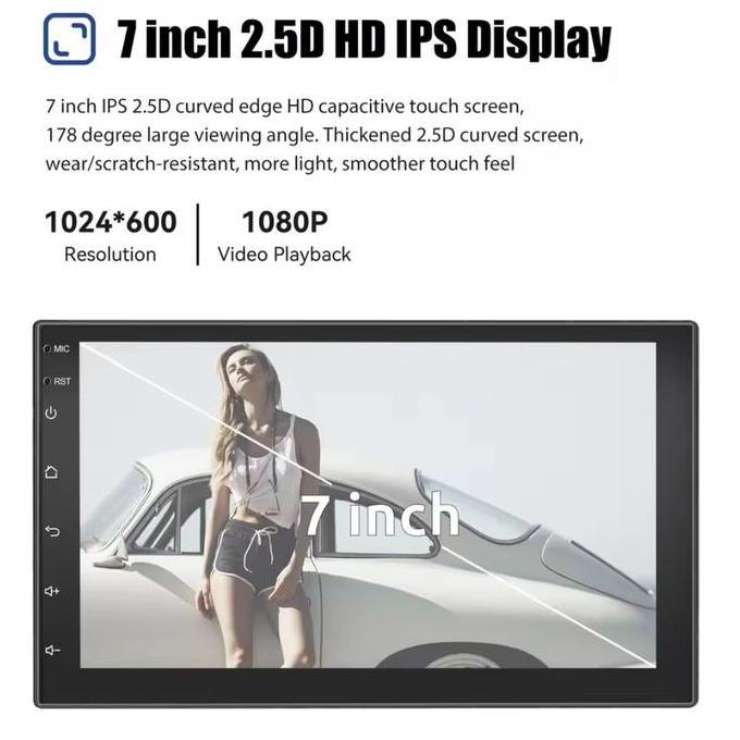 Head Unit Tape Mobil Double Din 7 Inch Car Audio Radio Bluetooth Android 10 Kabel