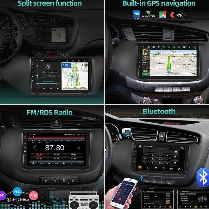 Premium Ada Kipas PendinginPioneer 4G+64G Android 14 Head Unit 9/10 Inch Ips Layer Mobil Navigasi Wi