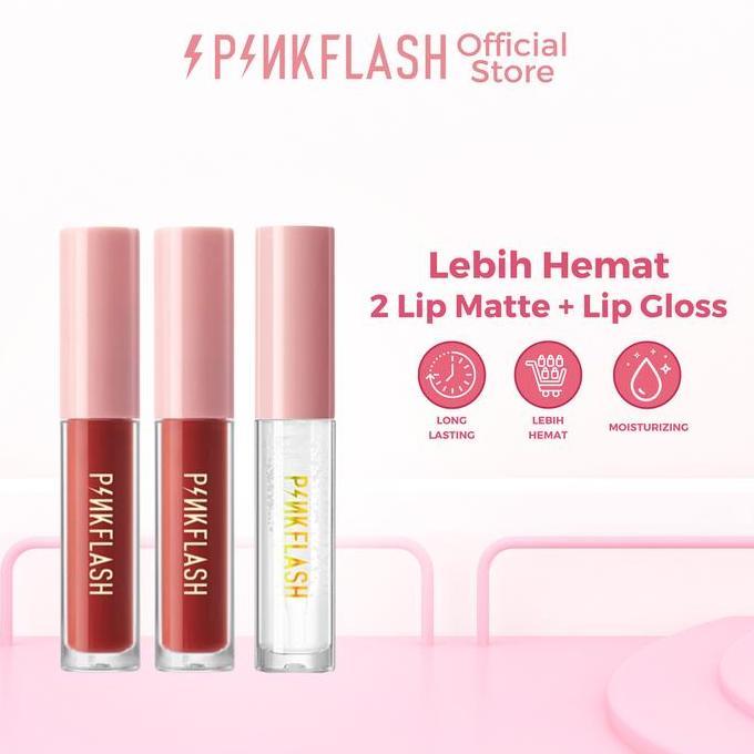 PINKFLASH #OhMySeries 2 Pcs Ombre Lip Matte + Lip Gloss Bundle Set
