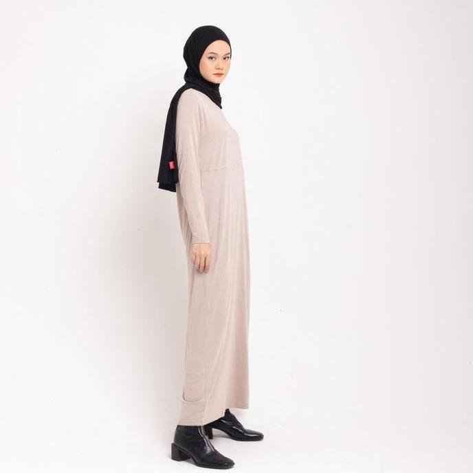 inner dress bella dauky gamis bahan kaos busui resleting depan Terlaris