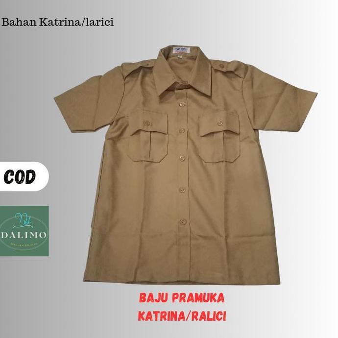 Baju Pramuka Bahan Katrina/Larici Seragam Dalimo Pramuka Rapilo