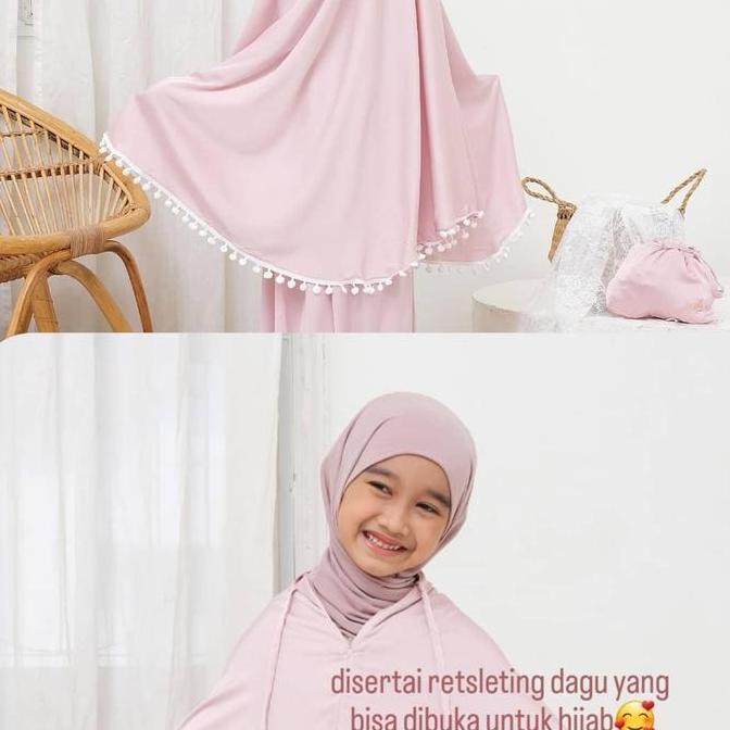 Mukena Premium Silk Anak Travel 2 in 1 / Kids Prayer Set 2 in 1 Terlaris