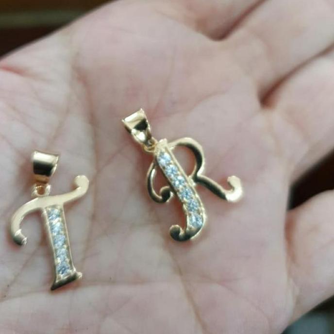 TOKOMASEDI_ - LIONTIN BANDUL KALUNG HURUF INISIAL R S N T A M I Y F L H W EMAS ASLI