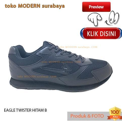 SIZE JUMBO Sepatu sekolah sepatu sneakers pria tali EAGLE TWISTER HITAM