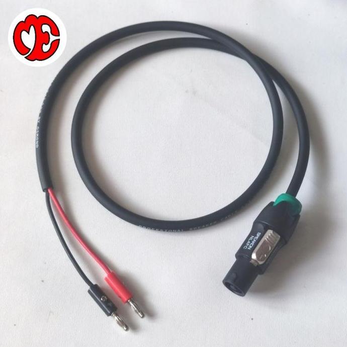 TERBARU - kabel speaker audio jack spikon to 2 jack banana