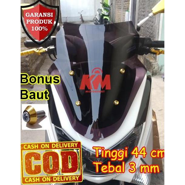 DV27 >> Visor Windshield Variasi Motor NMax old N Max 2015 2016 2017 2018 2019 Tebal 3 mm Bahan Mika