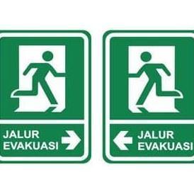 DF350 - Custom. Sign Rambu K3 Akrilik Jalur Evakuasi Ukuran 20 x 30 cm