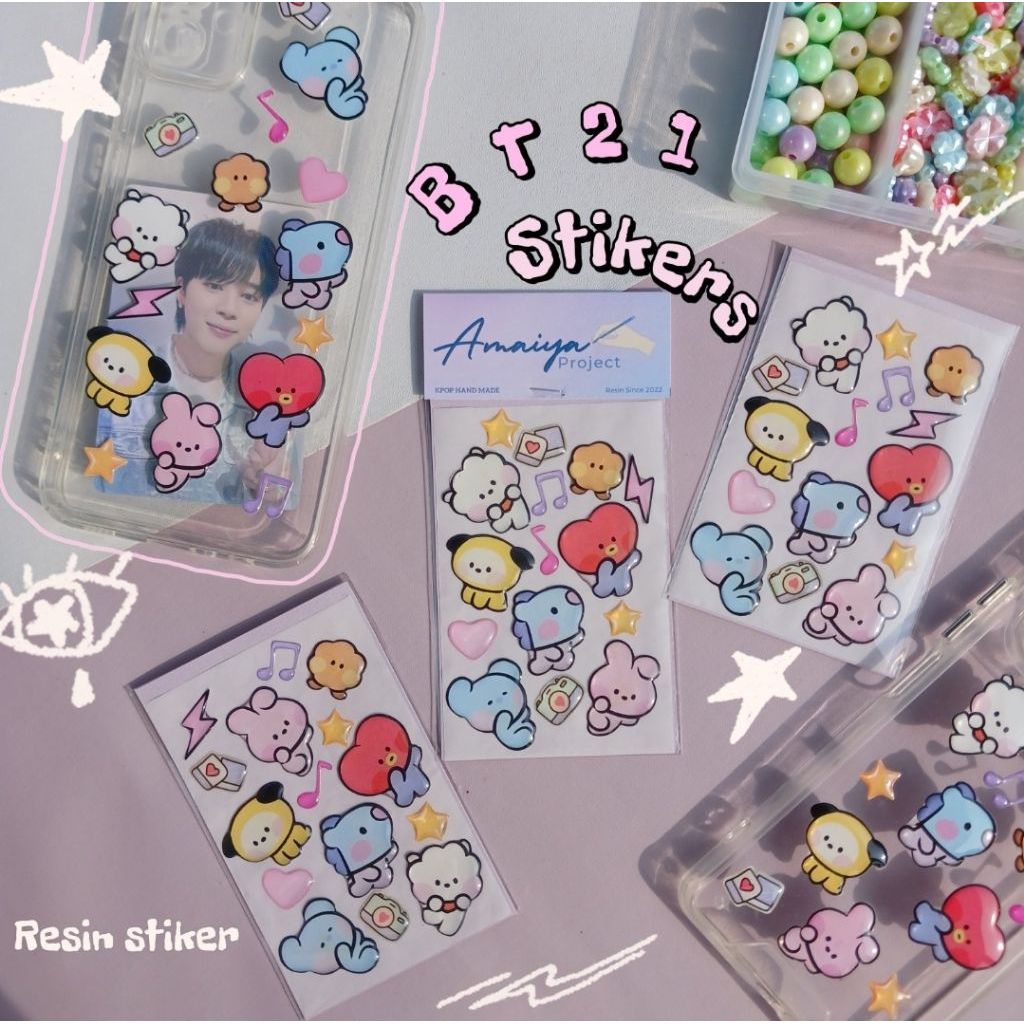 Resin Stickers BT'21 | Stiker timbul BT°21 by Amaiya.project