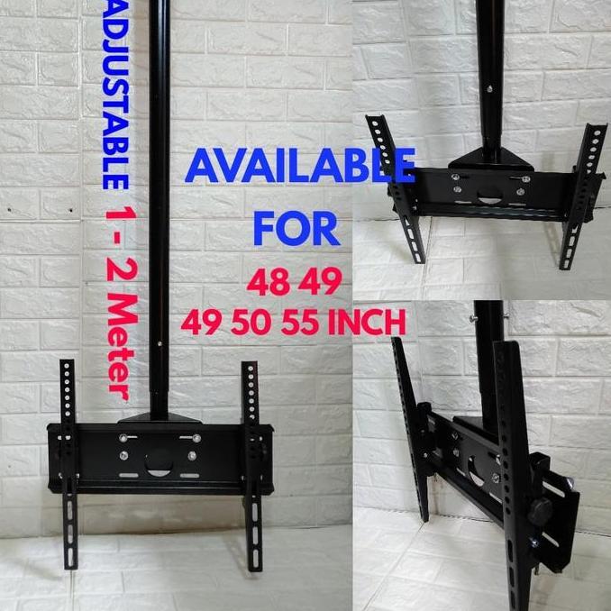 DB243 >> BRACKET TV PLAFON 55 50 49 48 43 INCH ADJUSTABLE PANJANG 2 METER